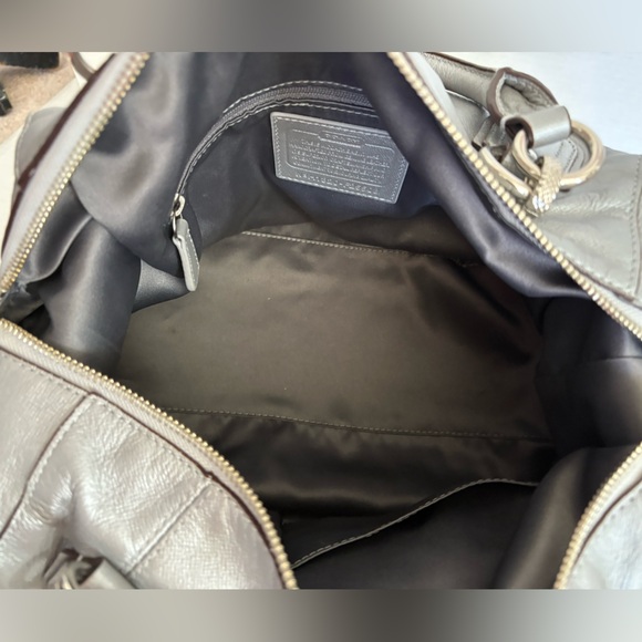 COACH pewter grey two way turnlock satchel - Picture 13 of 16